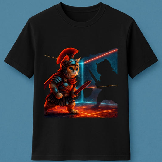 Gato Guerreiro: Camiseta Divertida para Amantes de Gatos